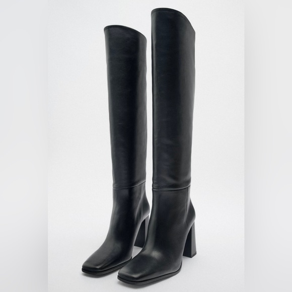 Zara Shoes - Zara heeled boots leather black